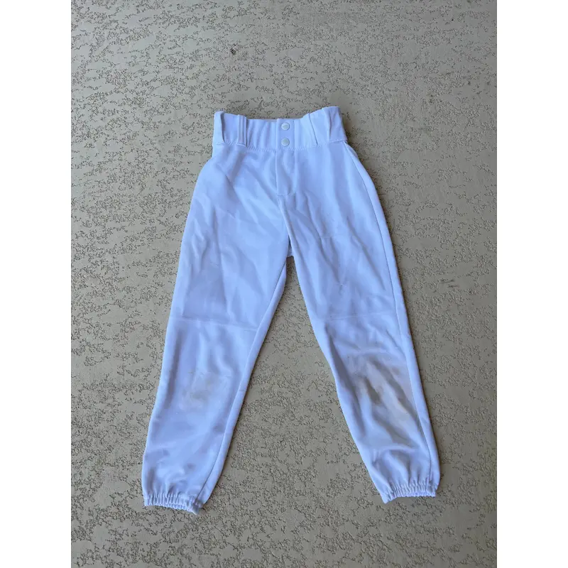 White Youth Men's Used Small Alleson Softball Game Pants B R6 S3 L1