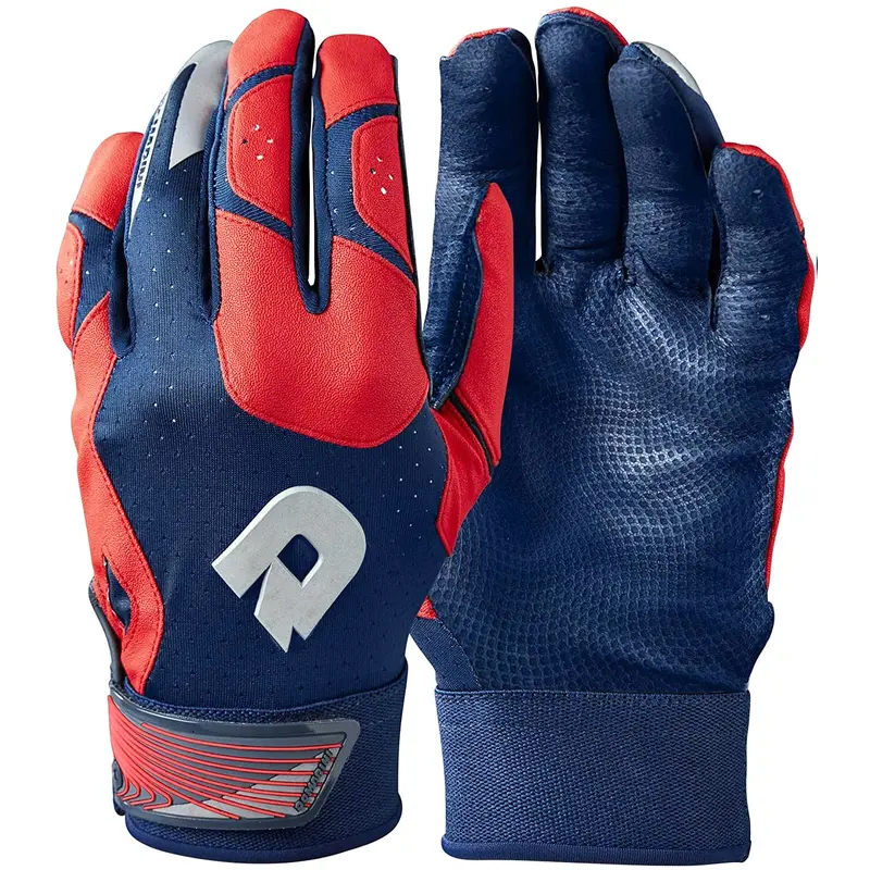 DeMarini CF NAVY/SCARLET Baseball Softball Batting Gloves Adult 2XLarge -WTD6114NS2X