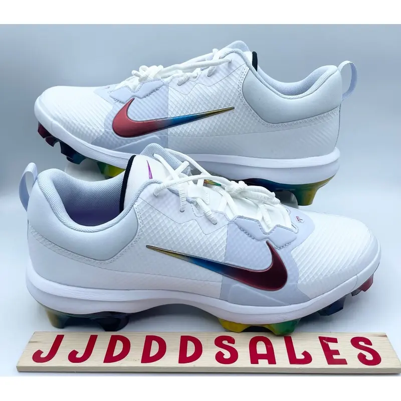 Nike Force Zoom Trout 9 Pro MCS Rainbow Baseball Cleats FB2908-106 Mens Sz 10  New