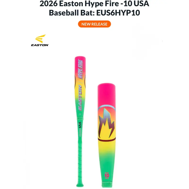 New Easton 2026 Hype Fire Composite USA Bat Certified Bat (-10) 18 oz 28" (New)