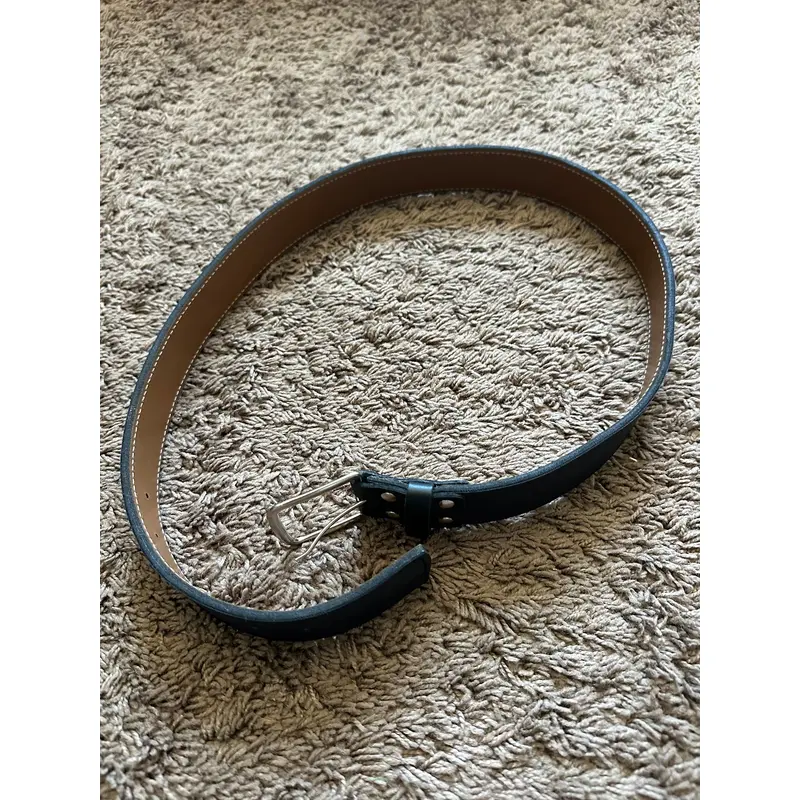 TCK Premium Leather Belt Baseball 36" Black New