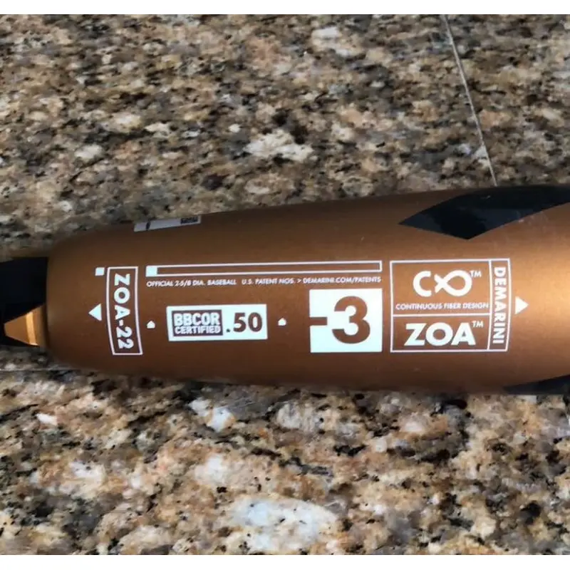 DeMarini ZOA Drop -3 BBCOR Baseball Bat 33 30oz ZOA-22 Composite 2022