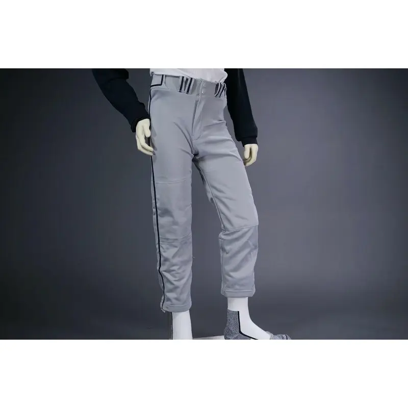 COMBAT PIPED STOCK OPEN BOTTOM BASEBALL/SOFTBALL PANTS, GRAY/NAVY ~ YOUTH SMALL