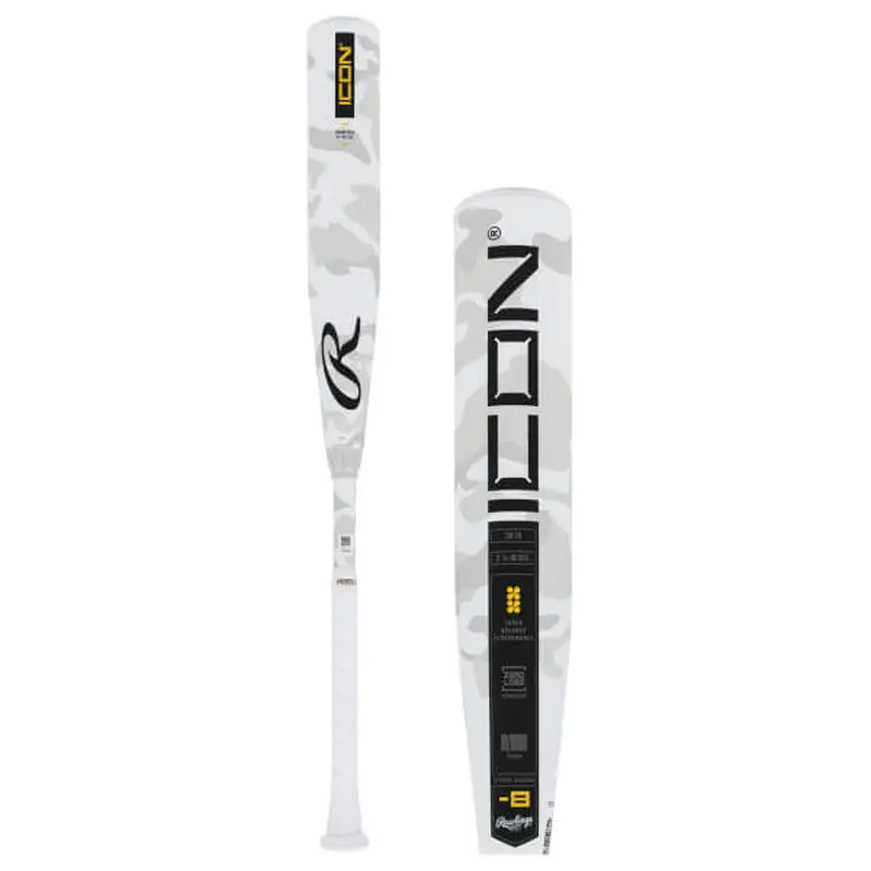 New 2025 Rawlings Icon USSSA Certified Bat (-8) Composite 22 oz 30"