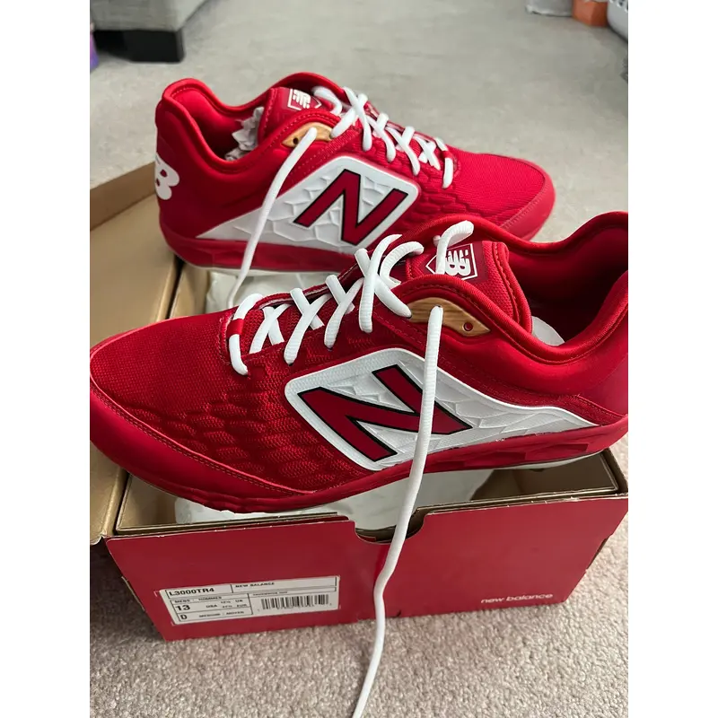 New Balance metal baseball cleats, Brand New, Red, size 13