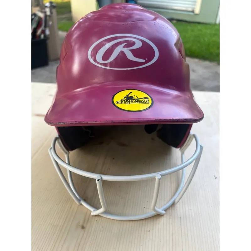 Used  6 1/2-7 1/2 Rawlings Batting Helmet Pink