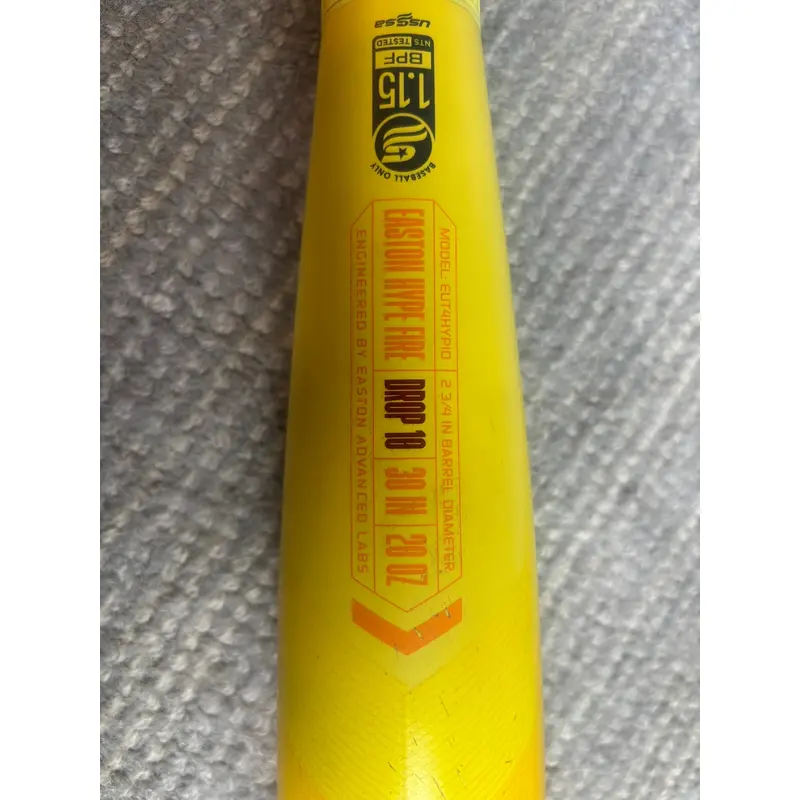 Used Easton Hype Fire Baseball Bat 30 inch/20 oz Model EUT4HYP10