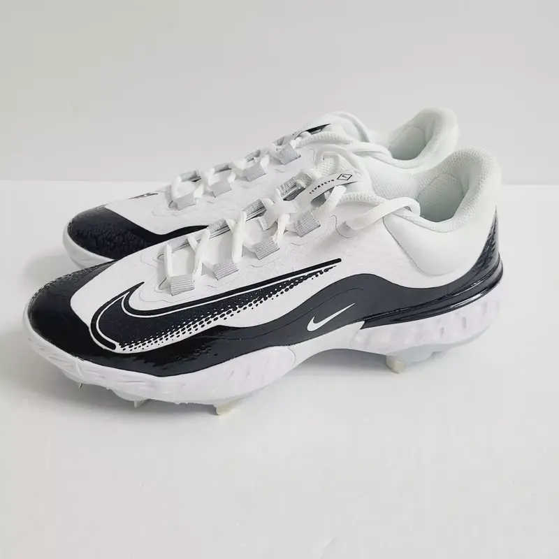 Nike Alpha Huarache Elite 4 Low Baseball Cleats FD2745-101 Size 9.5 White Black