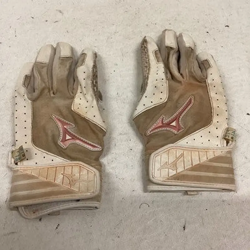 Used Mizuno BB/SB Batting Gloves White SM 11725-S000486357