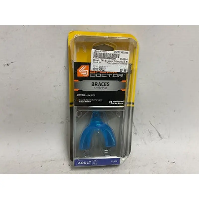 Used Shock DR BRACES STRAPPED Mouthguard Royal Blue Adult 11855-S000187799