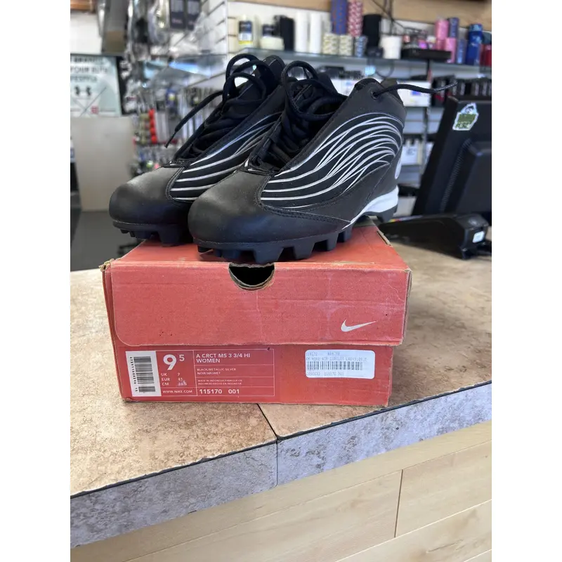 Black New Size 8.5 (Women's 9.5) Adult Men's Nike High Top Molded Cleats