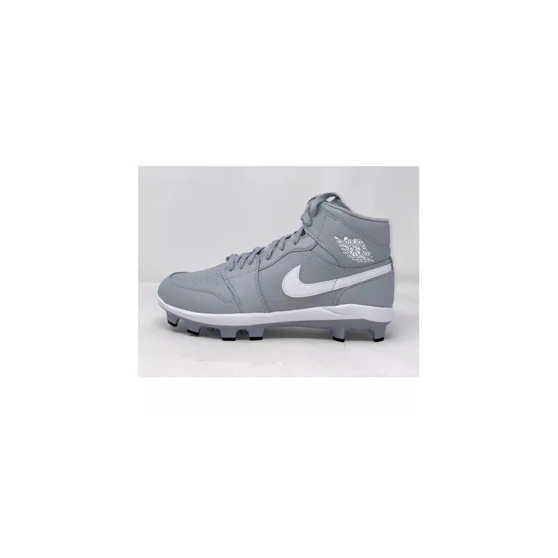 Air Jordan 1 High Wolf Gray MCS Baseball Cleats, Mens Size 10.5