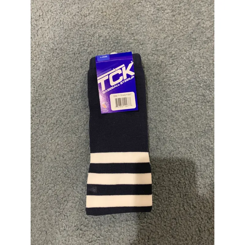 New TCK Baseball Stirrup Socks (Navy and White)