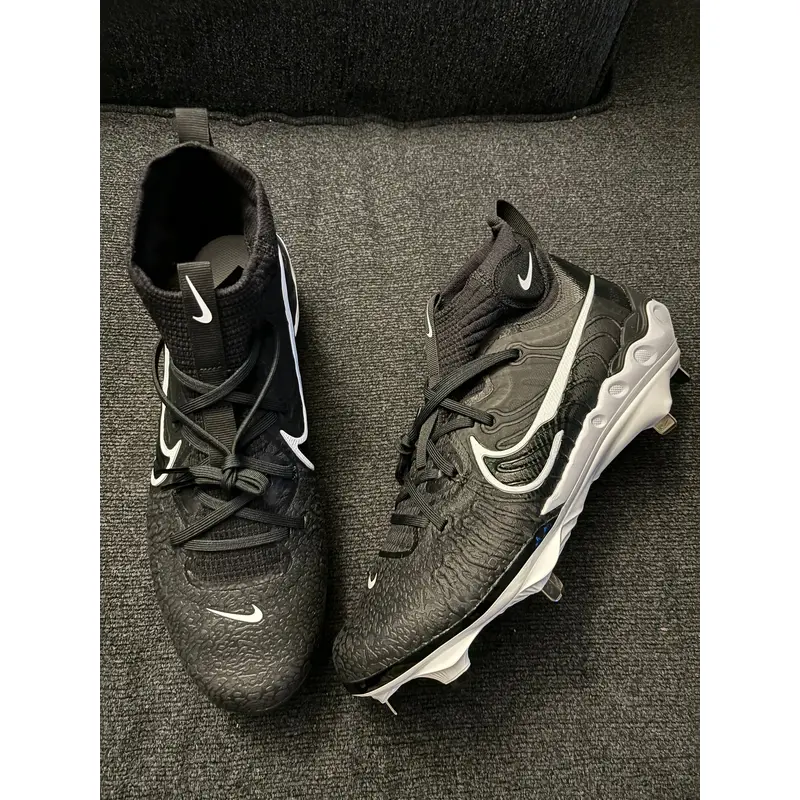 Nike Alpha Huarache Elite NXT Black/White Metal Baseball Cleats Size 11.5