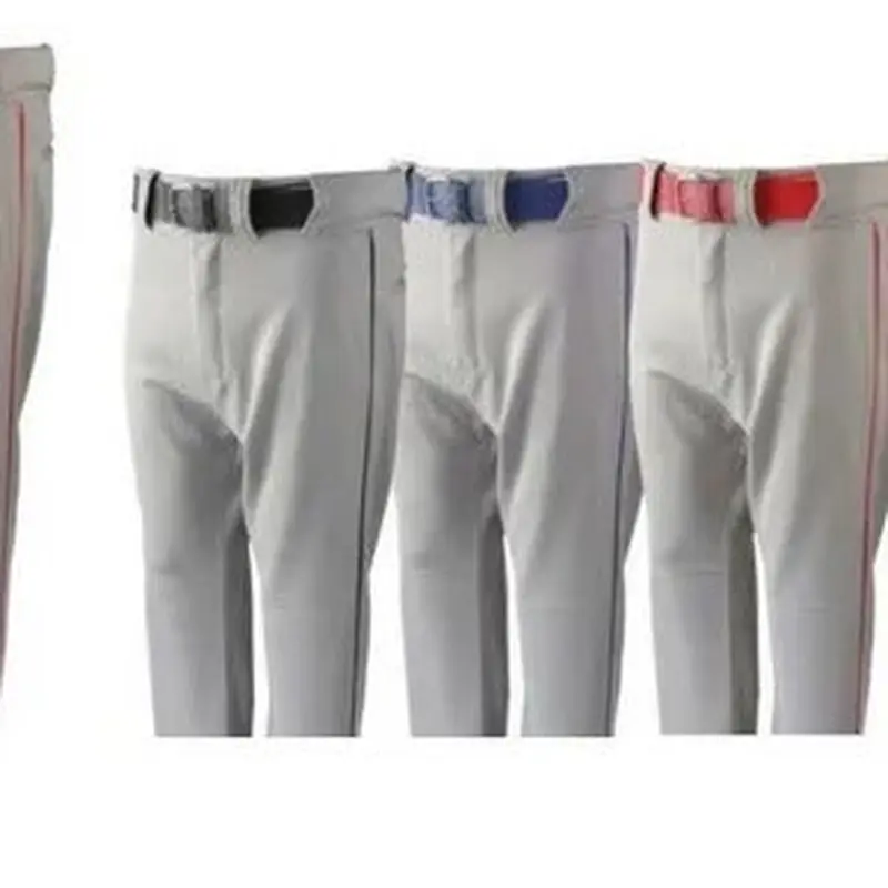 Martin Sports YOUTH Baseball / Softball Belt Loop GREY Pants with BLACK Piping