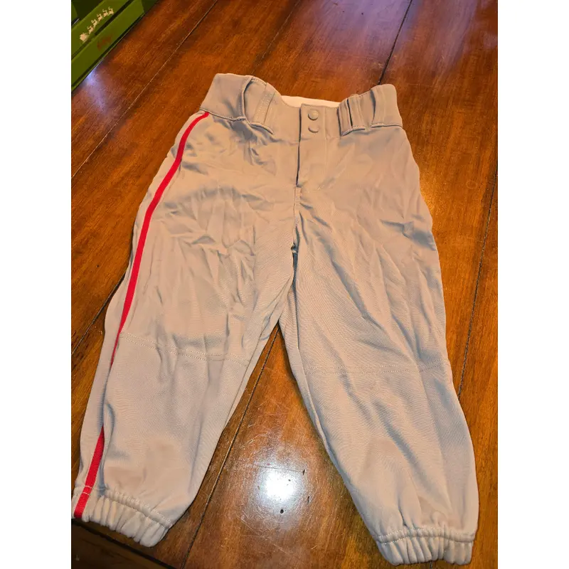 Gray with Red Piping Unisex Medium Youth Champro Knicker Game Pants (Used)