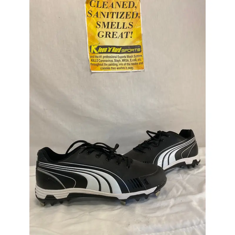 New Puma Size 11 Sample Black Low Metal Baseball Cleats