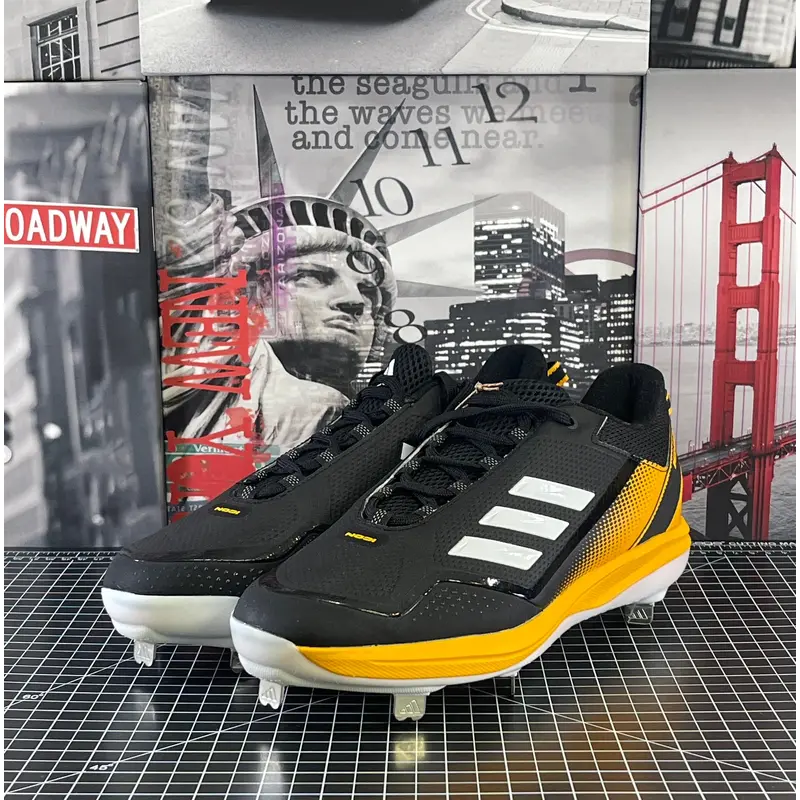 Adidas Icon 7 Men's Baseball Metal Cleats S23856 Size 12  Core Black/Gold NEW