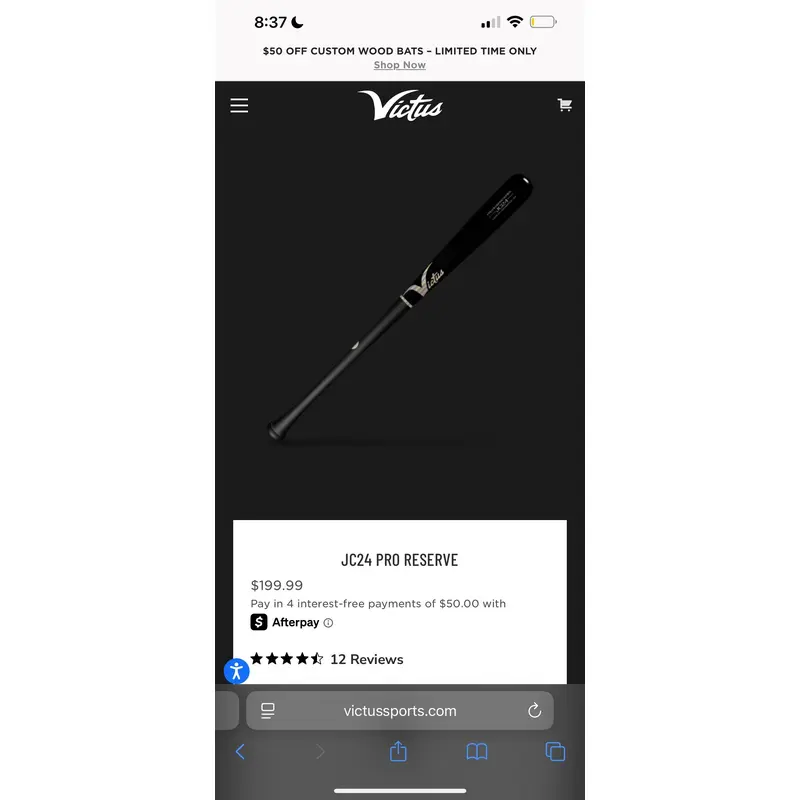 Victus Victus Pro Reserve JC24 Maple Bat (-3) 30 oz 33" (New)