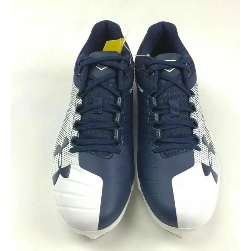 Under Armour Yard Low St Baseball Cleat Men's Shoe Size 9.0 Navy White 3000353