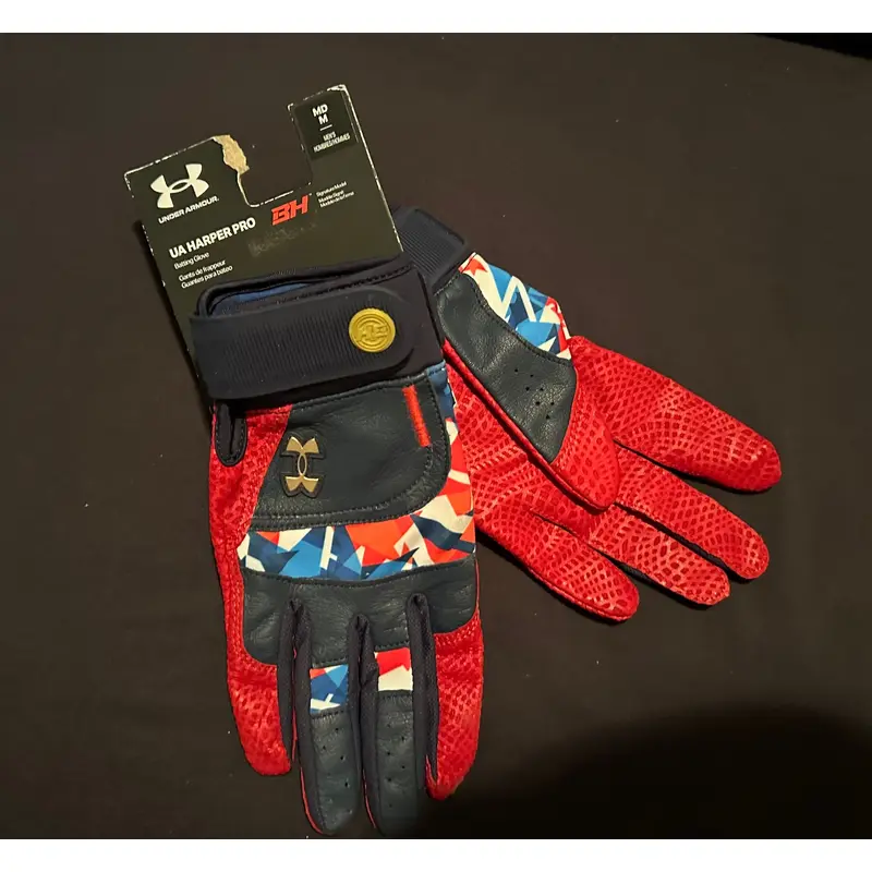 UA UNDER ARMOUR HARPER PRO ADULT BASEBALL BATTING GLOVES, USA Size Medium