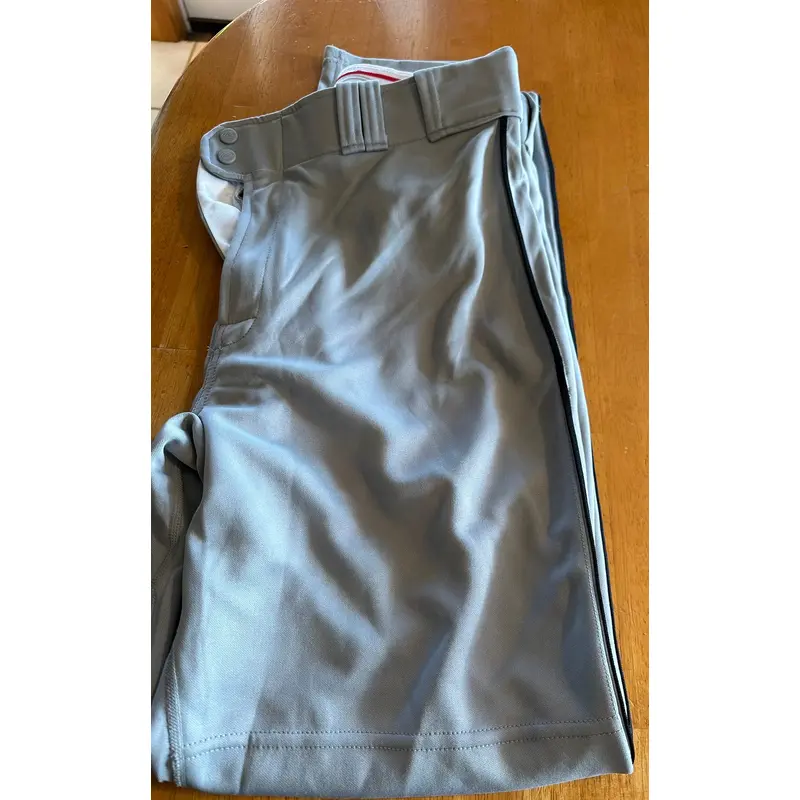 Mens large grey baseball pants with black piping rawlings
