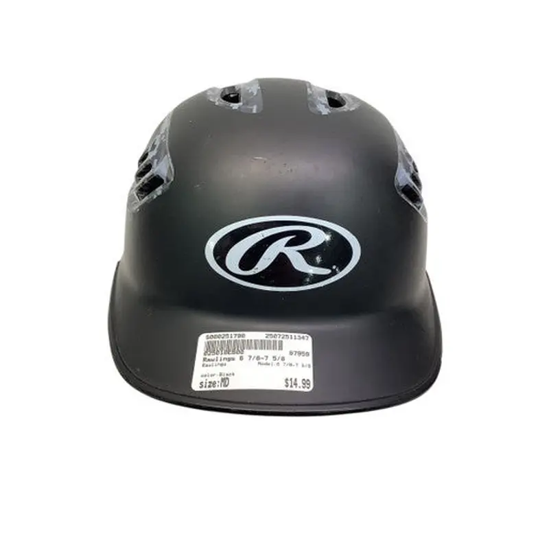 Used Rawlings 6 7/8-7 5/8 Batting Helmet No Mask Black MD 11347-S000251790