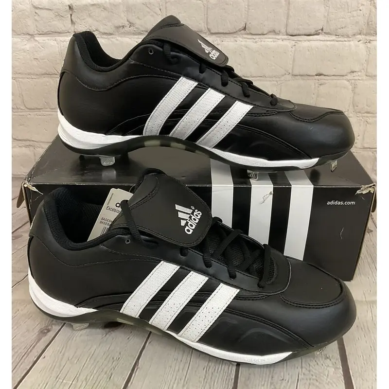 Adidas 466358 Excelsior 5 Low Men's Baseball Cleats Black White Silver US 12