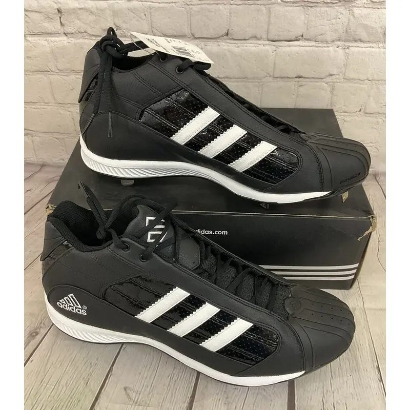 Adidas 538737 Diamond King 3/4 Men's Baseball Cleats Black White Silver US 14