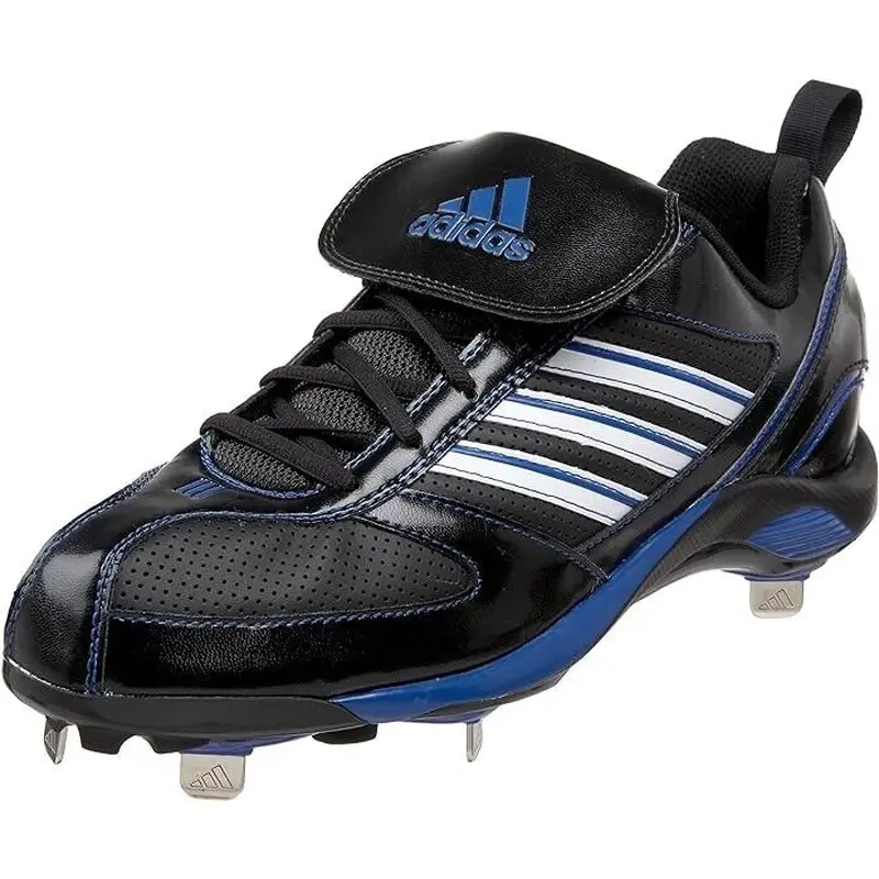 Adidas Diamond King 9 Metal Lo Baseball Cleats Black Blue - Size 13 - MSRP $100