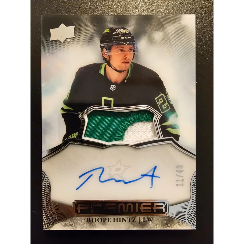 2022-23 Upper Deck Premier - Acetate Auto Patch - Roope Hintz #AV-LE /49