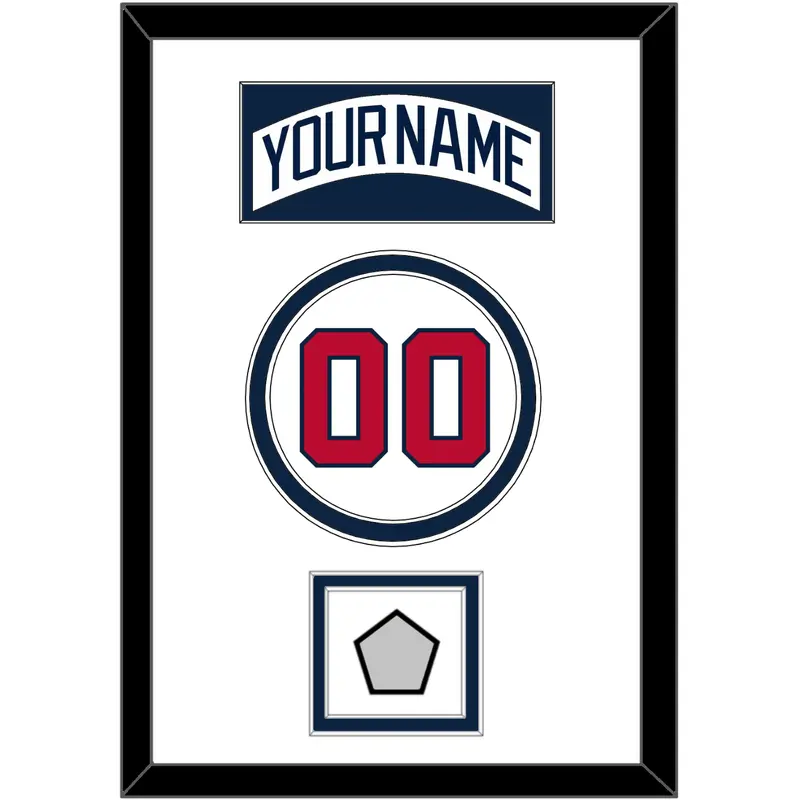 Atlanta Nameplate, Number & World Series Jersey Patch - Home White (1987-2004) - Double Mat 2