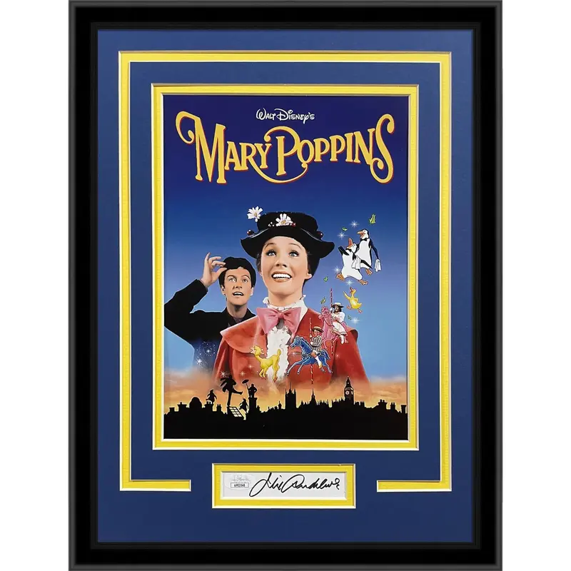 Mary Poppins 8x12 Movie Poster Deluxe Framed with Julie Andrews Autograph - JSA