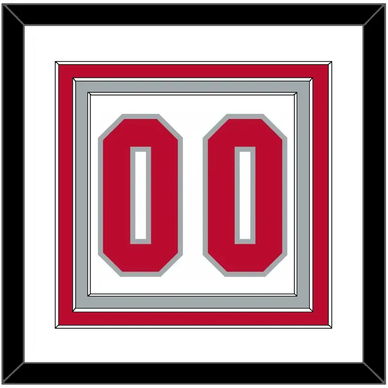 Ohio State Basketball Number - Home White (2013-2014) - Triple Mat 1