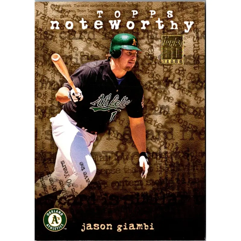 2001 Topps Noteworthy Jason Giambi #TN22