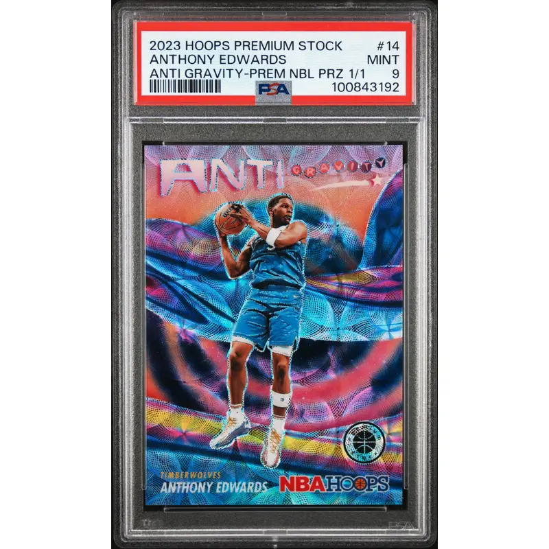 Anthony Edwards 2023 Hoops Premium Stock Anti-Gravity Nebula 1/1 PSA 9 Mint