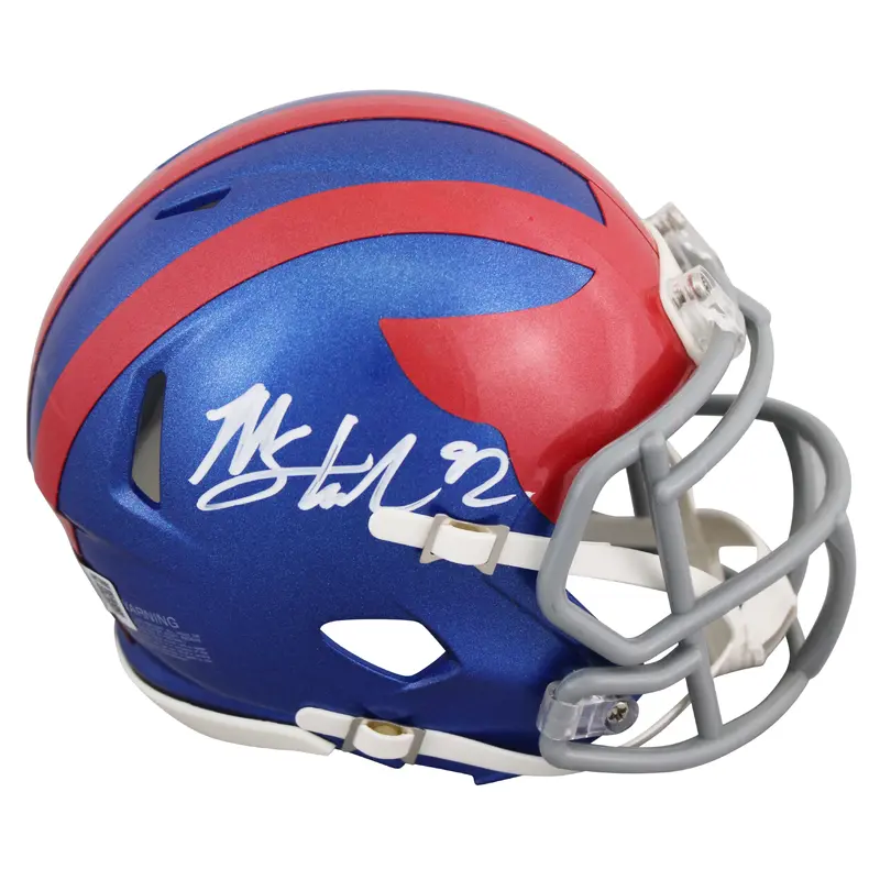 Giants Michael Strahan Signed 2024 On-Field Alt Speed Mini Helmet BAS Witnessed