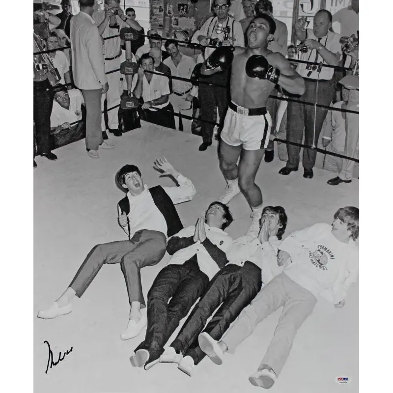 Muhammad Ali Authentic Signed 20X24 Photo With The Beatles PSA/DNA ITP #4A53039