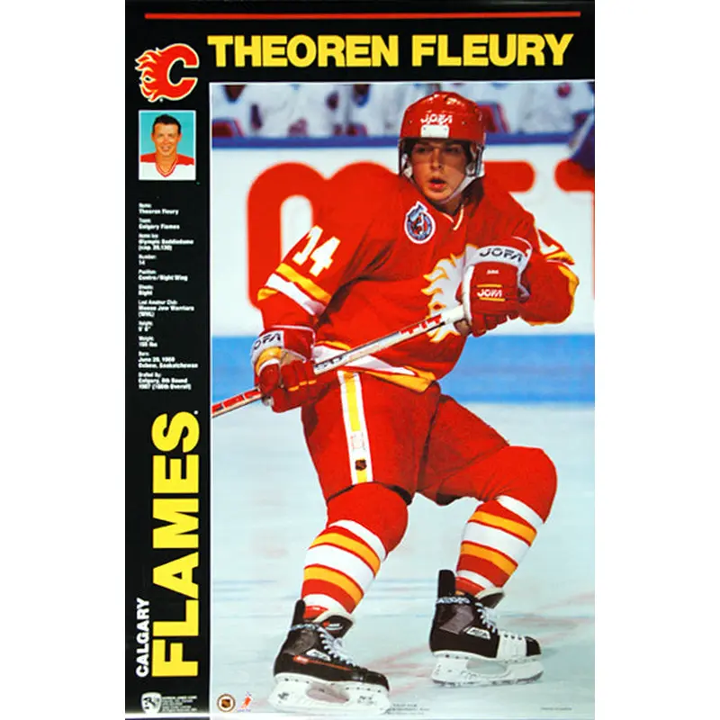 Theoren Fleury "Classic Profile" Calgary Flames NHL Action Poster- Norman James 1991