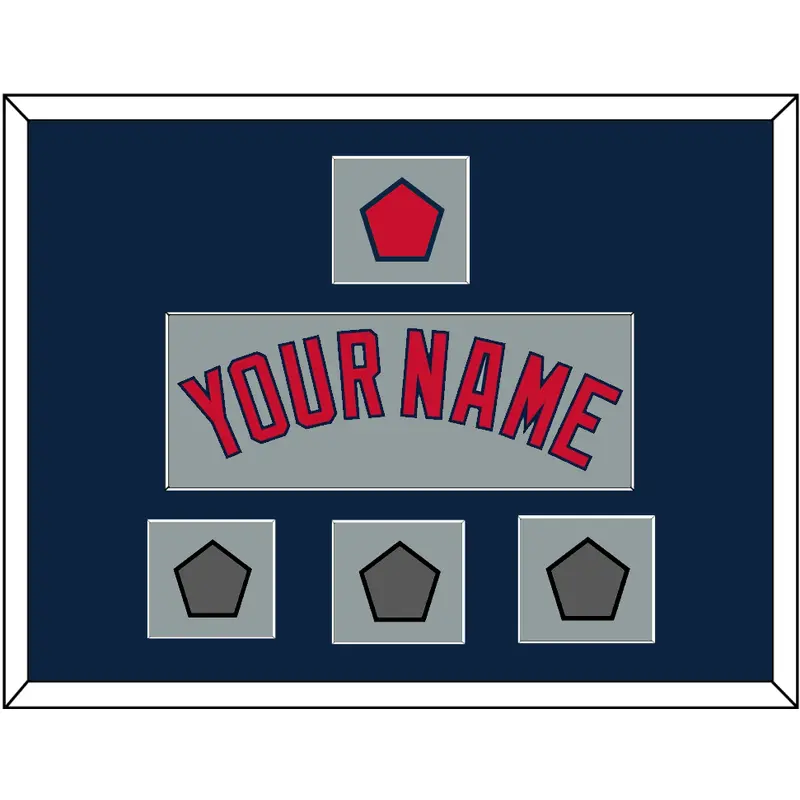 Boston Name, Logo Patch & Three World Series Jersey Patches - Road Gray - Single Mat 3