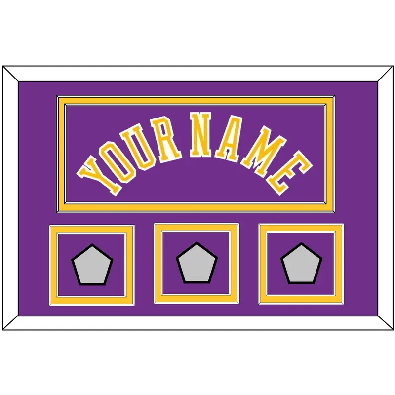 Los Angeles Name & 3 Champions Patches - Road Purple (1978-1997) - Double Mat 2