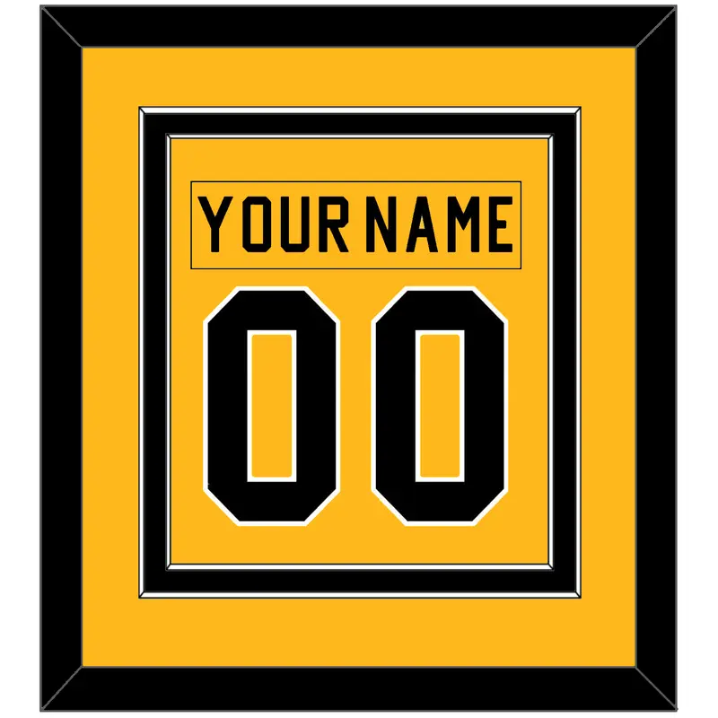 Pittsburgh Nameplate & Number (Back) Combined - Alternate Gold (1981-1983) - Double Mat 2