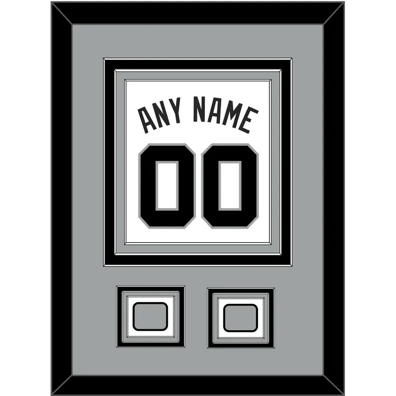 San Antonio Name & Numbers With 2 Finals Patches - Home White (1989-2002) - Triple Mat 3