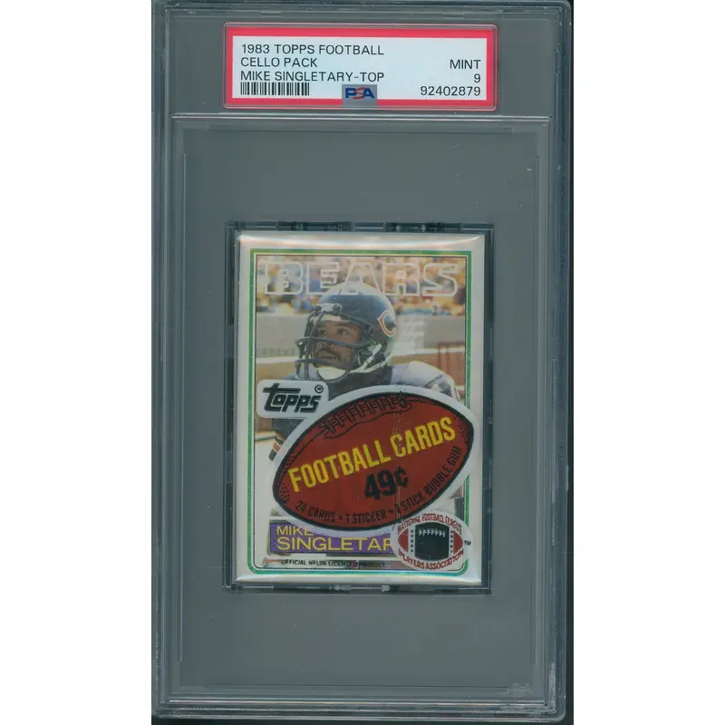 1983 Topps Football Unopened Cello Pack PSA 9 Singletary Top *2879