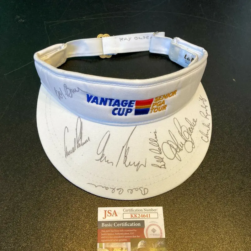 Arnold Palmer Golf Legends Multi Signed Senior PGA Tour Hat Visor JSA COA