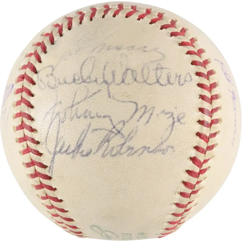 Jackie Robinson Paul Waner 1962 Old Timers Day HOF Multi Signed Baseball PSA DNA