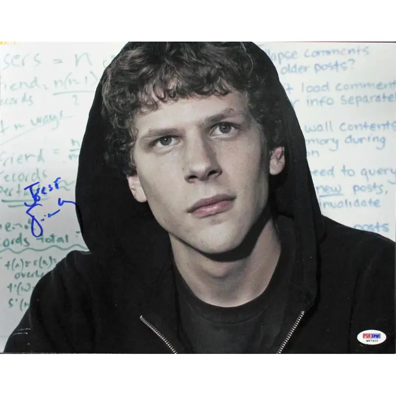 Jesse Eisenberg The Social Network Signed Authentic 11X14 Photo PSA/DNA #M97402