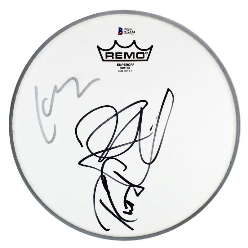 Metallica (3) Ulrich, Hammett & Trujillo Signed 10 Inch Drum Head BAS #A12624