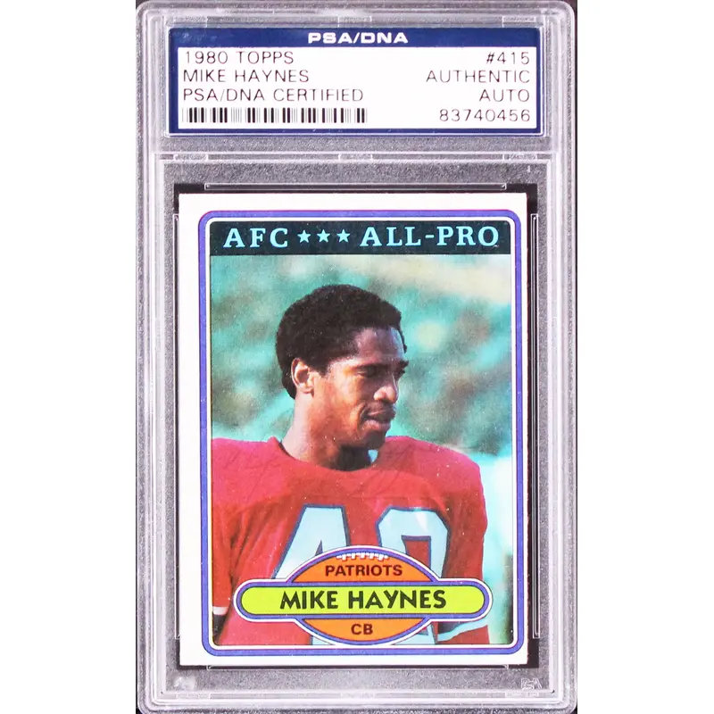 Patriots Mike Haynes Authentic Signed 1980 Topps #415 Card PSA/DNA Slabbed
