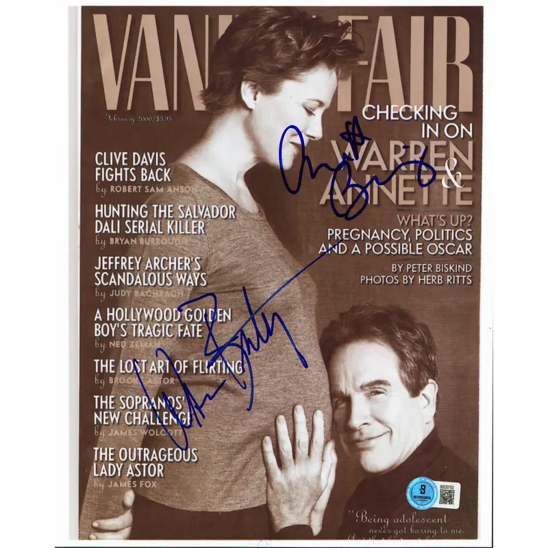 Warren Beatty & Annette Bening Bugsy Authentic Signed 8.5x10.5 Photo BAS#BS20753